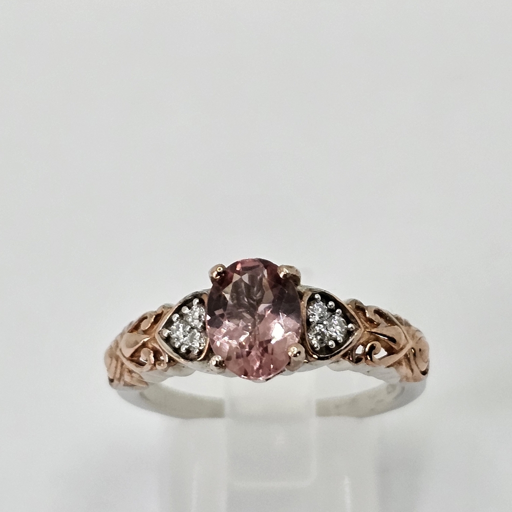 Natural Red Rose Apatite in 14kt Rose Gold & Sterling Silver Ring Size 7.5!🌹 - Picture 8 of 10